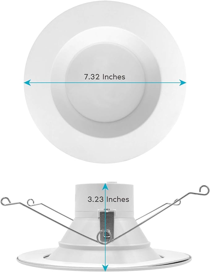 LUXRITE 5/6 Inch LED Recessed Retrofit Downlight, 14W=90W, CCT Color Selectable 2700K | 3000K | 3500K | 4000K | 5000K, Dimmable Can Light, 1100 Lumens, Wet Rated, Energy Star, Smooth Trim (6 Pack)
