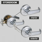 Storeroom Door Handle Heavy Duty Grade 2 Commercial Door Locks, Non-Handed, UL 3 Hour Fire Rated, ADA Compliant, Satin Chrome Finish 26D, 2-3/4''Backset, X-XG-ST-70