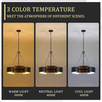 Modern Chandelier 24" Black Gold Industrial Drum Light Fixture 6-Light Metal Hanging Chandelier for Living Dining Room Foyer Entryway Kitchen