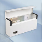 xydled Mailbox Wall Mount Door Mailboxes for Outside, Large Steel Hanging Metal Mailbox, Modern Post Box Package Parcel Drop Box for House Home, Textured White, 14.56''x7.1''x4''