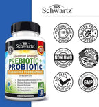 Prebiotics and Probiotic with Whole Food Enzymes for Adults Women & Men - Probiotics Lactobacillus Acidophilus - Digestive Health Capsules Shelf Stable Supplement - Non-GMO Gluten & Dairy Free -30ct