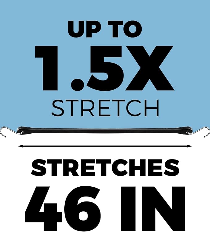 Bungee Cords with Hooks 31" – Heavy Duty Rubber Straps for Trucks, Tarp Tie Downs & Cargo, Outdoor Bungee Straps with Hooks, 10 Pack, 180 lbs Load