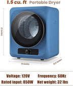 Auertech Portable Washer and Dryer Combo Set, 28 lbs Fully Automatic Washing Machine, 1.5 CuFt Portable Dryers, Compact Washer and Dryer for Apartment, RV, Dorm