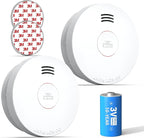 SITERWELL Smoke Detector, Smoke Detector 10 Year Battery with Photoelectric Sensor, Fire Alarm with Low Battery and Fault Warning for House and Bedroom, UL217-9th Listed, GS525A, 2 Packs