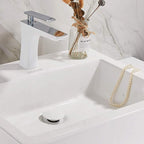 Pop Up Drain, Bathroom Faucet Vessel Vanity Sink Drain Stopper, Built-in Anti-Clogging Strainer, Without Overflow White,Fits Standard American Drain Hole(1-1/2" to 1-3/4") RWF082E