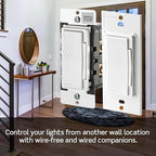 Leviton Decora Smart Dimmer Switch, 0-10V, Wi-Fi, Neutral Wire Required, Works with Matter, My Leviton, Alexa, Google Assistant, Apple Home/Siri & Wired or Wire-Free 3-Way, D2710-1BW, White