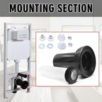 Wall Hung Toilet Gasket and Connector Set Compatible with Geberit 152.404.46.1/240.752.11.1-Includes Drain Pipe,Flush Pipe,Nuts,Washers,Installation Kit Bowl Replacement