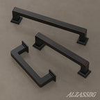 Alzassbg 10 Pack Oil Rubbed Bronze Cabinet Pulls, 7-1/2 Inch(192mm) Hole Centers Cabinet Handles Square Kitchen Hardware for Cabinets AL3046ORB
