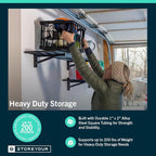 StoreYourBoard 2-Pack Heavy Duty Wall Shelves 1ft x 2ft – Wall-Mounted Garage Storage Shelving and Organization for Sheds, Closets, or Utility Rooms – Holds 200 lbs - Black