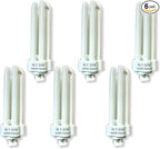 6pack PLT 32W Triple Tube Fluorescent Light Bulb, 5000K Bright White Daylight 4-Pin GX24-3 Type Base，High Transparency CRI 86