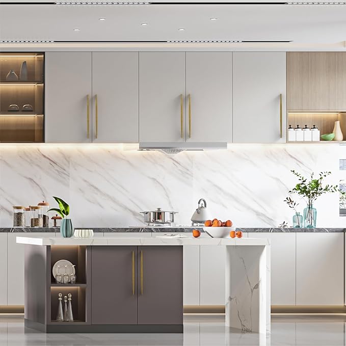 Asidrama 10 Pack 10 Inch(254mm) Antique Brass Kitchen Cabinet Handles, Cabinet Pulls Kitchen Cabinet Hardware for Cupboard Drawer Pulls