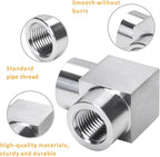 90 Degree Street Elbow - 1/4" NPT Female to 1/4" NPT Female Stainless Steel 304 Heavy Duty Forged Square Barstock Street Elbow Adapter Pipe Fitting (pack of 5)
