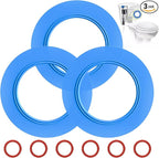 Flush Valve Seal for American Standard and Eljer Toilet, 3 Pack Toilet Parts for 7301111-0070A Upgraded Silicone Material Flush Valve Replacement Kit Gasket Ring for Champion 4 and Eljer Titan 4