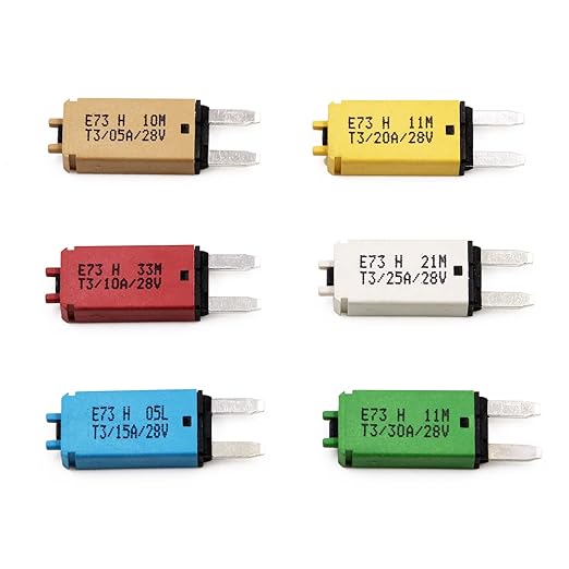 Gloaso DC 12V 24V Mini ATM Fuse Circuit Breaker Manual Reset Low Profile Resettable Blade Fuses Kit 5A 10A 15A 20A 25A 30A E73 for Car Automotive RV Solar Motor Boat - UL Certified - Mixed 6 Pack
