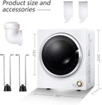 ARLIME Potable Clothes Dryer, 900W Compact Dryer w/4 Automatic Drying Mode, Stainless Steel Drum & Easy Control Panel, Electric Dryer for Apartments, Dorm & RVs 110V, White