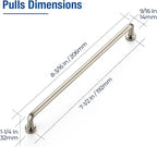 JOY DECOR Cabinet Pulls – 7-1/2 Inch Hole Center, Brushed Nickel, 5 Pack, Zinc Alloy Cabinet Handles for Drawers & Cupboard – Vintage Style Hardware for Kitchen, Bathroom, Dresser, Furniture Makeover