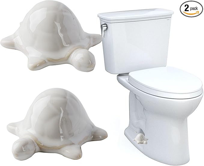 Toilet Bolt Covers, Turtle Ceramic Bolt Caps - Fun and Cute Bathroom Decor for Easy Installation - Decorative Bolt Caps for Bottom of Toilet (White turtle 2pcs)