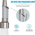 Smart Kitchen Faucet, 3 Modes Pull Down Sprayer, LED Temperature Control, Ceramic Valve,360-Degree Rotation,1 or 3 Hole Deck Plate, Double Spout. 10-Year Warranty. (KW-21SN, Brushed Nickel)