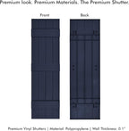 Board & Batten Vinyl Shutters (1 Pair) | 14.5"x67" (4-Board) - Navy Night Sky | Exterior Window Shutters | Includes Mounting Hardware | Simple Installation | Made in USA