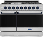Gordon Ramsay by THOR Kitchen 48 Inch Professional Gas Range with Double Oven in Stainless Steel/Blue