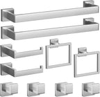 Bathroom Hardware Set Brushed Nickel 10-Pieces Bathroom Towel Rack SUS304 Stainless Steel Bath Towel Bar Set, Towel Racks Wall Mounted.