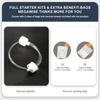 MEGAWISE Model B 2025 Vacuum Sealer | Powerful & Compact | One-Touch Automatic Food Sealer for Cold, Wet, Moist, and Dry Foods | Compatible with Thick, Medium, and Thin Bags | OMNI MACHINE (Black)