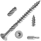 #10 * 2-1/4" 304 Stainless Steel Deck Screws, (1450pcs) 15 lbs.Exterior Wood Screws, Rust Resistant epoxy Coated, Bronze, T25 Star Bit