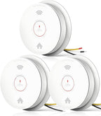 SITERWELL Hardwired Interconnected Smoke Detector Carbon Monoxide Detector Combo with 2 AA Batteries Back Up, 2 in 1 Smoke and CO Detector with Voice Alert, Smoke and CO Alarm with Self-Check, 3 Pack
