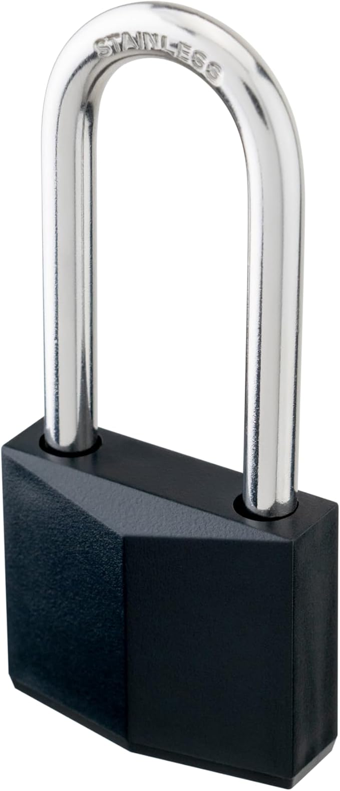 2-Pack Keyed Alike Locks, Black Covered Brass Keyed Padlock with Stainless Steel Long Shackle, 1-9/16 Inch Lock Body, Rustproof Locks for Gate Fence Hasp Cabinet Toolbox Gym or School Locker