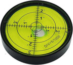 60x12mm With magnet High precision horizontal bubble Aluminium Case Bullseye Spirit Bubble Surface Level Round Inclinometers for Surveying Instruments ,Accuracy 15'/2， (Without magnet)