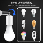 Ceramic E26 Light Bulb Socket Extender - 5.5inch Long - 90 Degree Angle Adjustable- 150W Max and Fire-Resistant - Light Extension for Medium Bulb Socket (1)