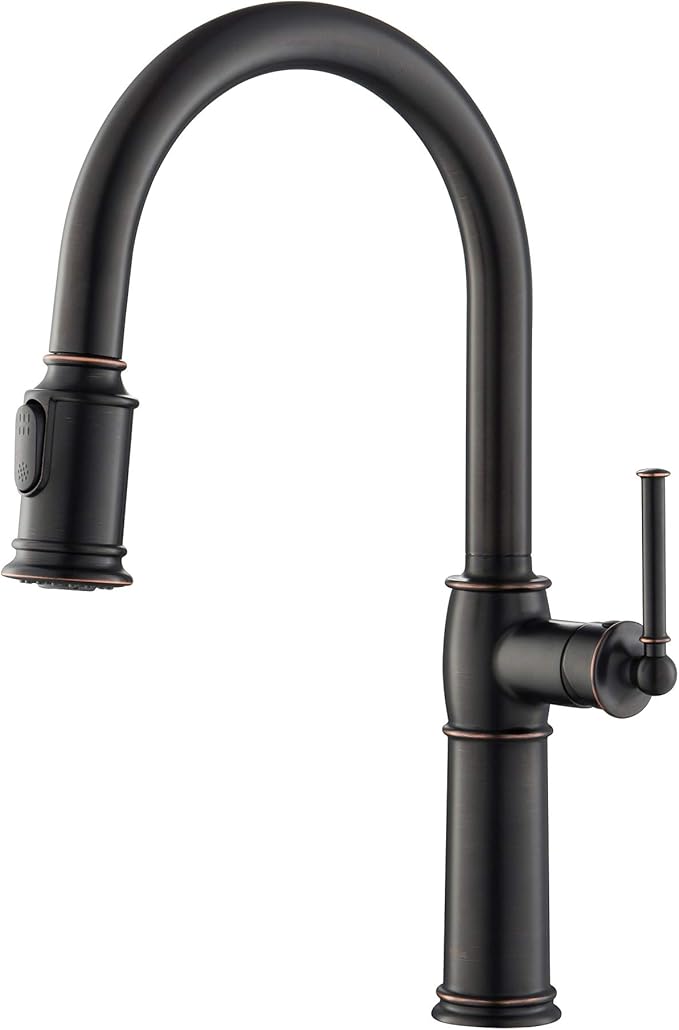 KRAUS KPF-1682ORB Sellette Single Handle Pull-Down Kitchen Faucet, Oil Rubbed Bronze