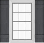 Board & Batten Vinyl Shutters (1 Pair) | 11"x81" (3-Board) - Cornerstone Grey | Exterior Window Shutters | Includes Mounting Hardware | Simple Installation | Made in USA