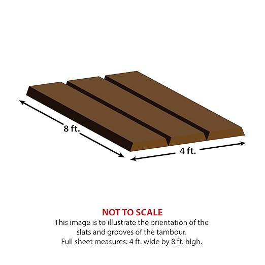 Unfinished White Oak Veneer Decorative Tambour 3/4" Centers - 4'x 8'