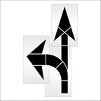 Pavement Stencils - 160 inch - Straight & Turn Combo Arrow KIT for MUTCD, FHWA, Road & HWY DOT - (3 Piece) - 160" x 90" x 1/8" (128 mil) - Pro-Grade