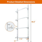 4-Rung Window Well Ladder Straight, Heavy Duty Steel Fire Escape Ladder, Powder-Coated Basement Egress Window Ladder 45.2" Lx17.9 W, White