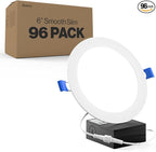 Sunco 96 Pack 6 Inch Ultra Thin LED Recessed Ceiling Lights Slim, 2700K Soft White, Dimmable 14W, Canless Wafer Thin with Junction Box.