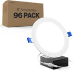 Sunco 96 Pack 6 Inch Ultra Thin LED Recessed Ceiling Lights, Slim Canless with Junction Box, 850 LM, 6000K Daylight Deluxe, Dimmable, 14W=100W, Wafer Thin, 50000 Lifetime Hours ETL.