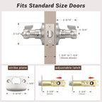 Knobonly 3 Pack Satin Nickel Privacy Door Levers Interior Door Handles for Bedroom and Bathroom Door Knobs Keyless Privacy Door Handles with Lock, Zinc Alloy Reversible for Right/Left