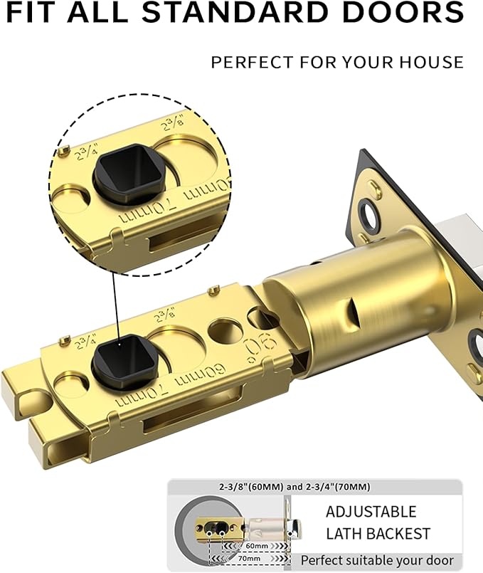 Asidrama 8 Pack Privacy Door Handles, Door Lever with Door Knobs Indoor for Bedroom or Bathroom, Heavy Duty Black Door Handles Interior with Locks for Left Right Sided Doors