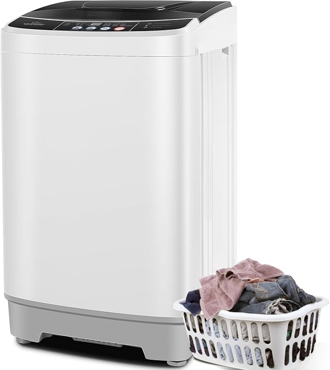 Nictemaw Portable Washing Machine 20Lbs Portable Washer Machine with Drain Pump, 2.8 Cu.ft Compact Washer with 10 Programs 8 Water Levels Small Washing Machine for Apartment, Home, Dorms, Rv