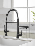 Matte Black Kitchen Faucet with Sprayer,AIMADI Commercial Single Handle One Hole Pull Down Sprayer Kitchen Faucets
