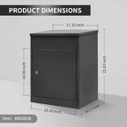 Package Delivery Boxes for Outside, Extra Large Mailbox for Parcel, Galvanized Steel Parcel Mailbox, Wall Mounted Lockable Anti-Theft for Porch,Curbside L-Black