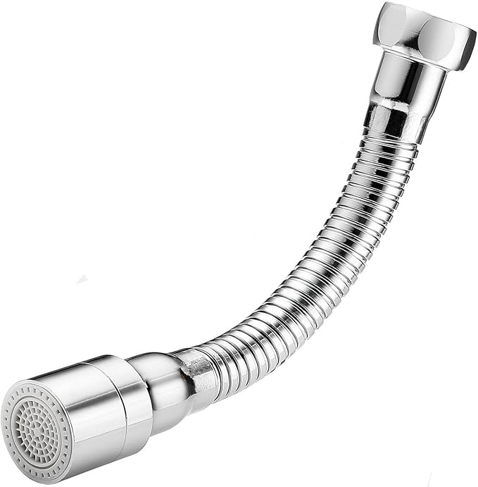 Metal Faucet Sprayer Attachment Sink Aerator Swivel Extender For Kitchen Tap Cold Hot Water (Silver ）