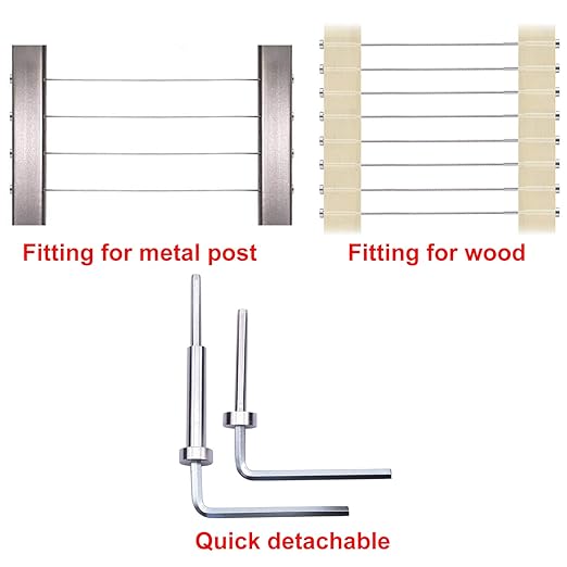 CKE 20 Pairs Invisible Cable Railing Kit, T316 Stainless Steel 1/8" Invisible Receiver and Swage Stud End for 2"x2", 4"x4" Wood/Metal Post, Invisible Deck Stair Cable Railing Hardware Tensioner CR31