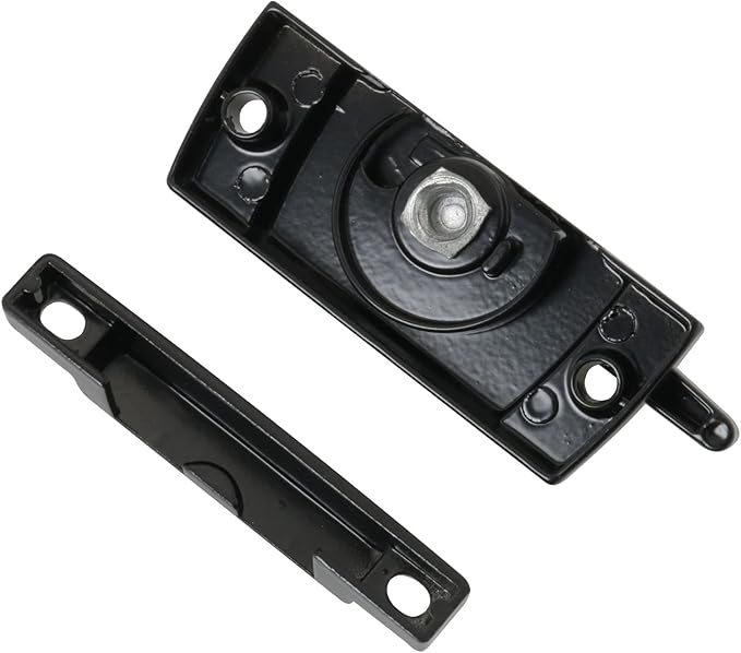 Sliding Sash Lock DGBRSM Black Sliding Window Sash Locks with Mounting Screws for Double Hung Window Latch Lock Security Vinyl Window Sash Lock and Keeper Replacement
