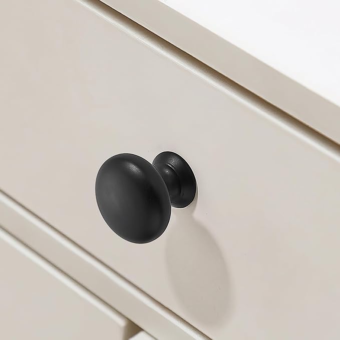 TUNNY 10 Pack Cabinet Knob- Matte Blcak Furniture Hardware Handles for Kitchen Cabinets Bedroom Dresser Wardrobe Cabinet Pulls