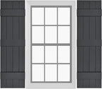 Board & Batten Vinyl Shutters (1 Pair) | 14.5"x75" (4-Board) - Cornerstone Grey | Exterior Window Shutters | Includes Mounting Hardware | Simple Installation | Made in USA