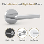 Mega Handles Ronn Dummy Lever Door Handle Set for Closet or French Doors, Single Side, Non-Turning Reversible Door Levers, Fits All Standard Door Sizes, Screws Included - Polished Chrome (2 Pack)