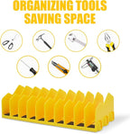 Plier Organizer, 2 Pack Pliers Rack for Toolbox Pliers Wrench Screwdriver, 20 Slots Tool Boxes Drawer Storage for Cutters Tools with Non-Slip Rubber Base,Yellow